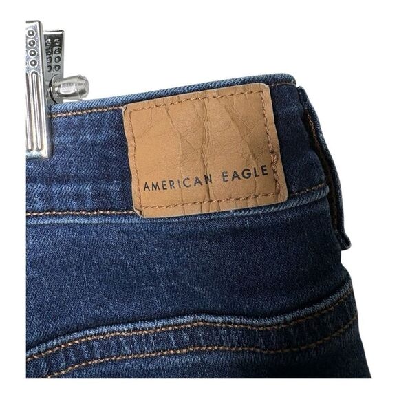 American eagle size 24 hi rise shortie jean shorts rough hem - Picture 3 of 6